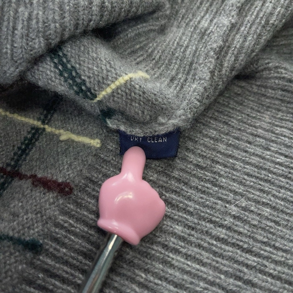 Vintage Polo Ralph Lauren Cashmere‎ Sweater Vest Men's Large RRL Gray Plaid 90s - Picture 5 of 10